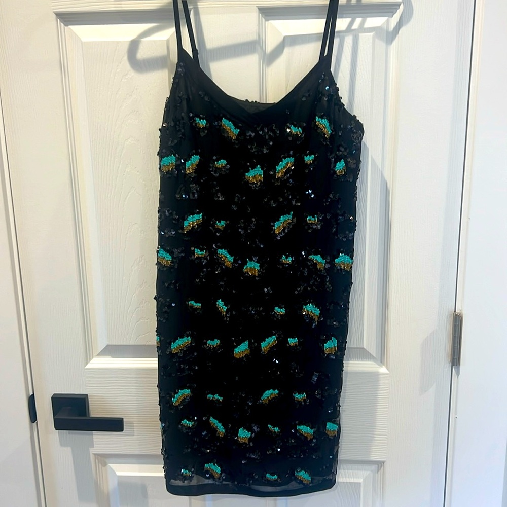French Connection Black Sequin Mini Dress